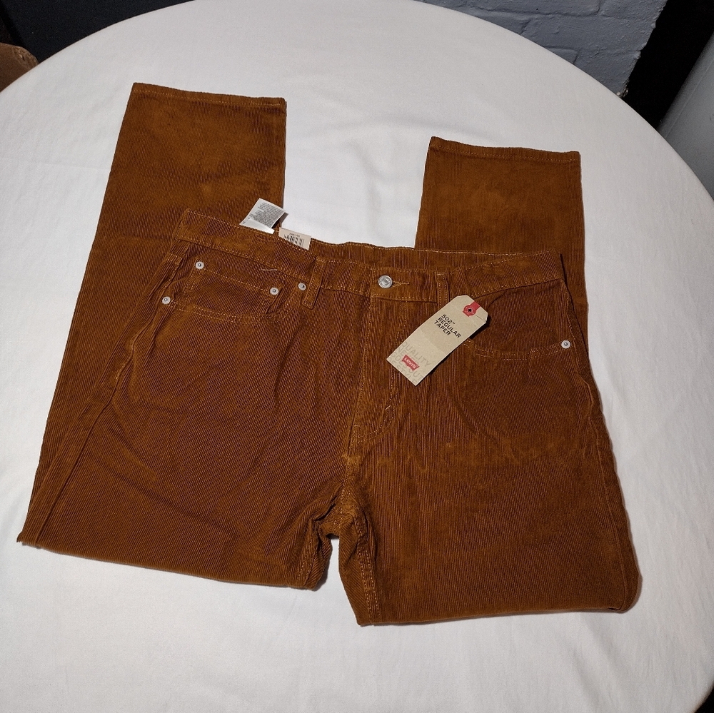 Levis 502 Regular Taper Brown Mid-Rise Corduroy Jeans - Picture 4 of 16